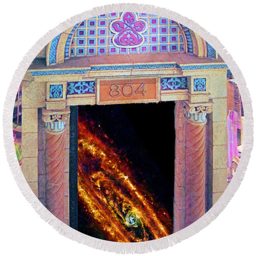 Door Round Beach Towel featuring the photograph Gateway to Beyond 804 by C H Apperson