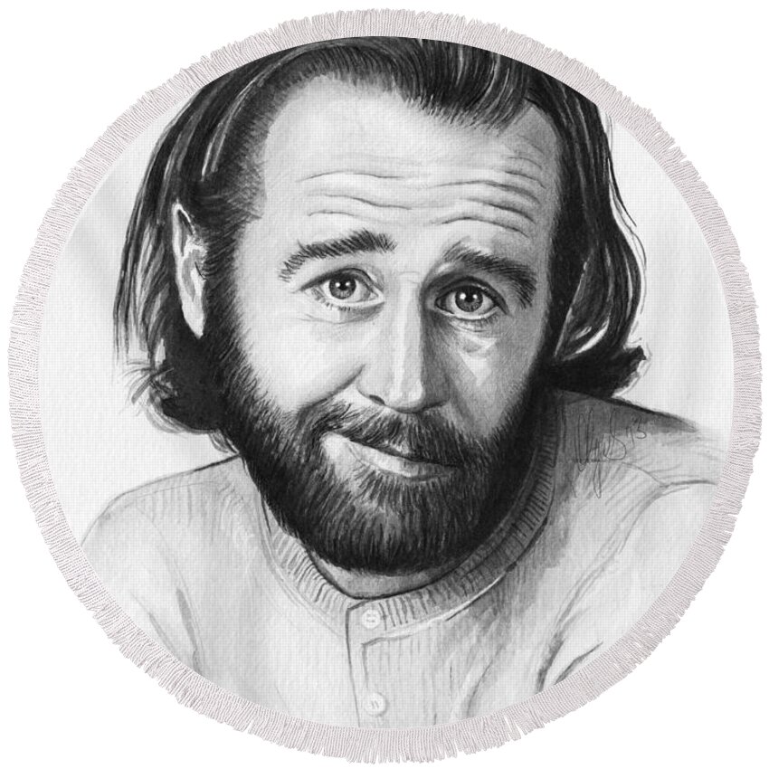 George Carlin Comedian Round Beach Towels