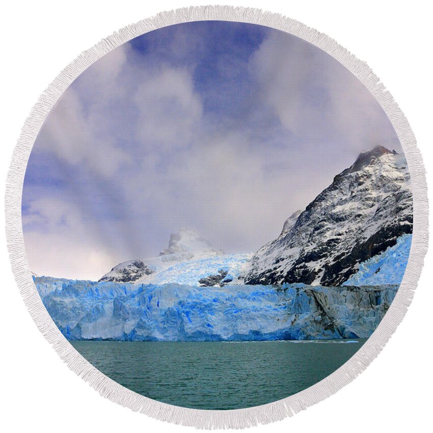 Glacier Round Beach Towel featuring the photograph Glacier Spegazzini II by Bernardo Galmarini
