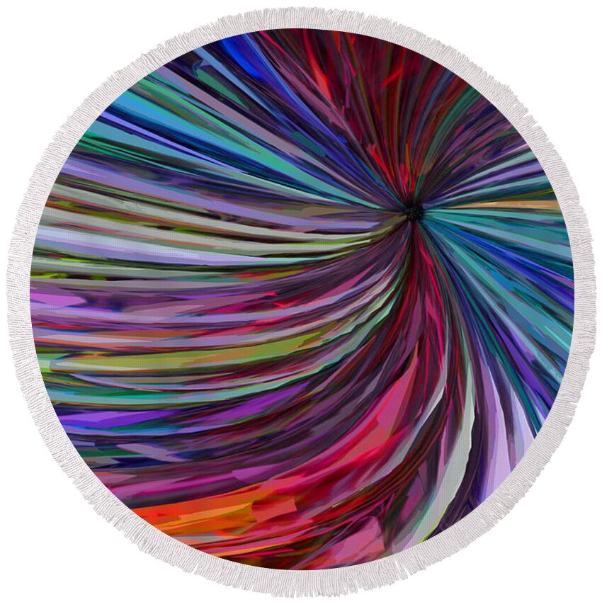 Abstracts Round Beach Towel featuring the digital art Glass Wave by Matthew Lindley