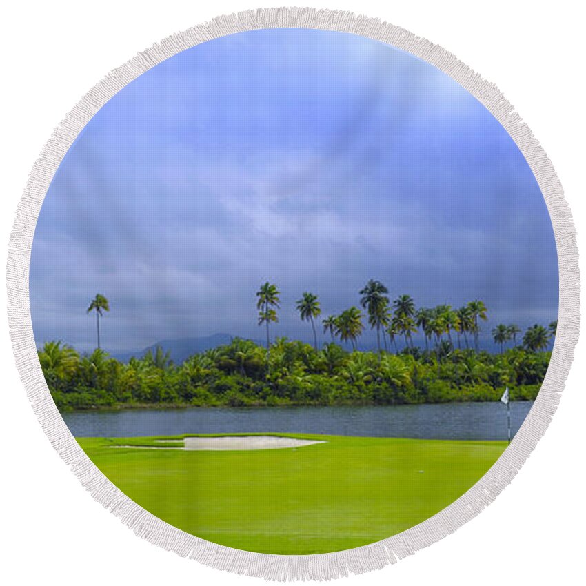 Golf Round Beach Towel featuring the photograph Golfer's Paradise by Stephen Anderson