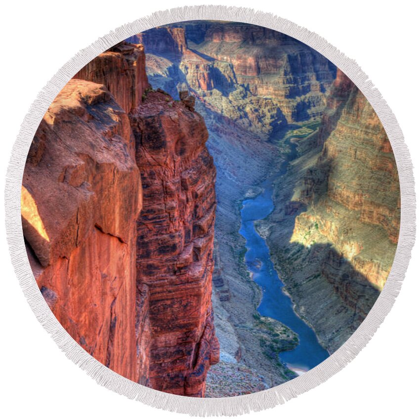 Grand Canyon Round Beach Towel featuring the photograph Grand Canyon Awe Inspiring by Bob Christopher