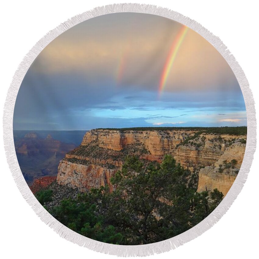 Grand Canyon Round Beach Towel featuring the photograph Grand Canyon Following The Storm by Keith Stokes