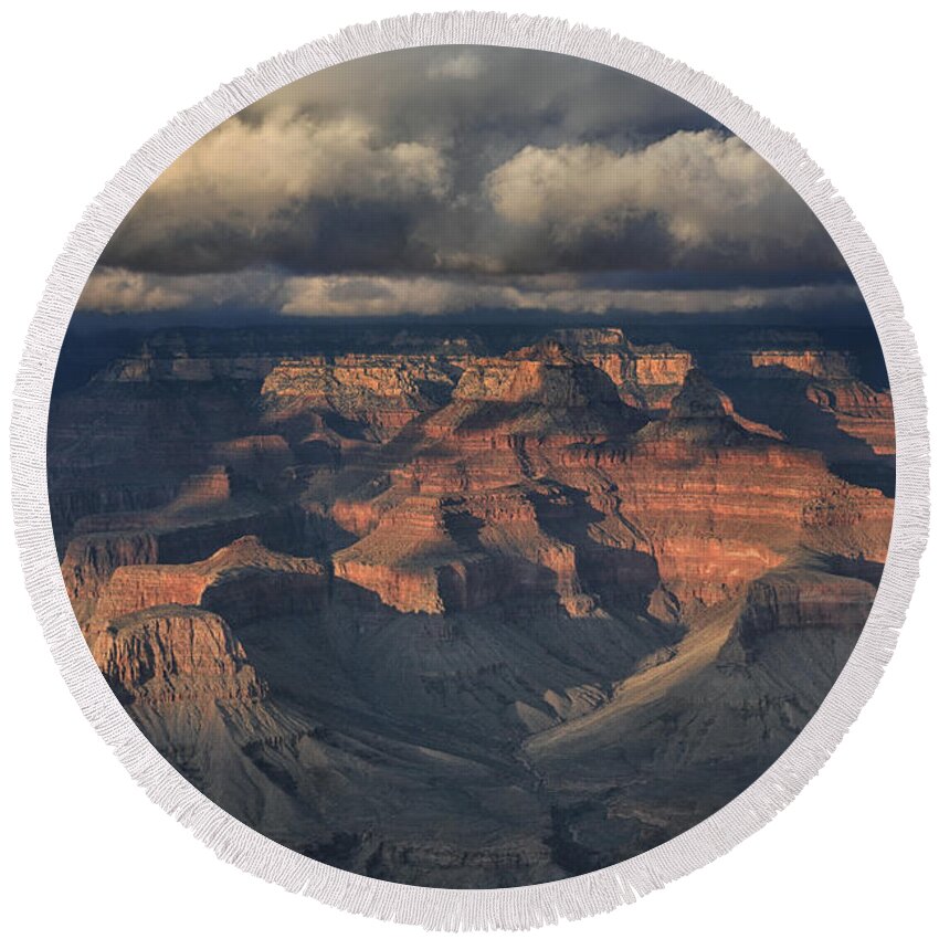 Grand Round Beach Towel featuring the photograph Grand Canyon View by Timothy Johnson