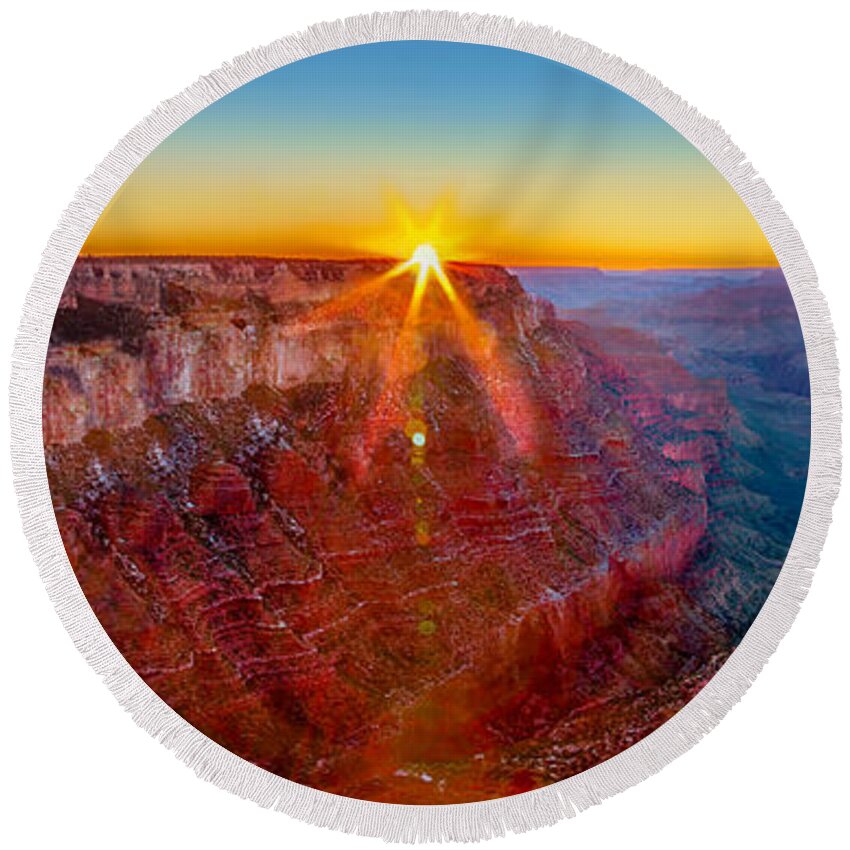 Grand Canyon Round Beach Towel featuring the photograph Grand Canyon Sunset by Az Jackson