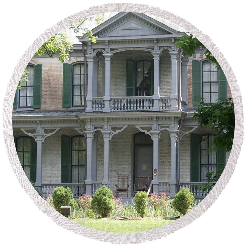 Nashville Round Beach Towel featuring the photograph Grassmere Historic Home by Valerie Collins