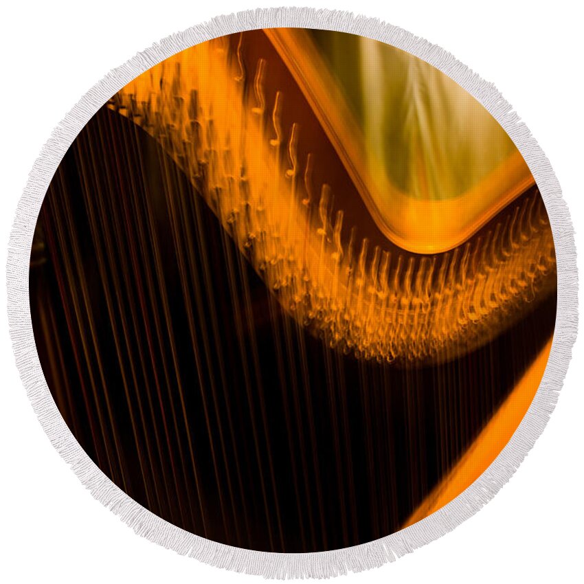 Harp Round Beach Towel featuring the photograph Harp by David Smith