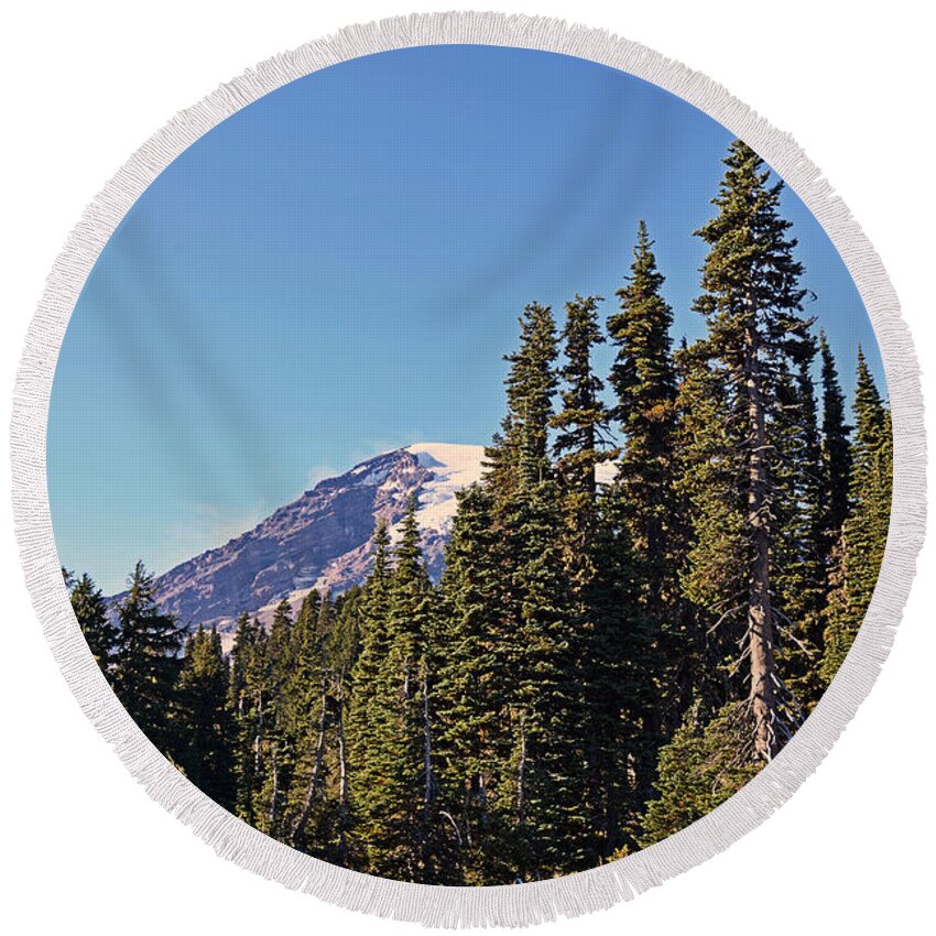 Fall Round Beach Towel featuring the photograph High Country by Anthony Baatz