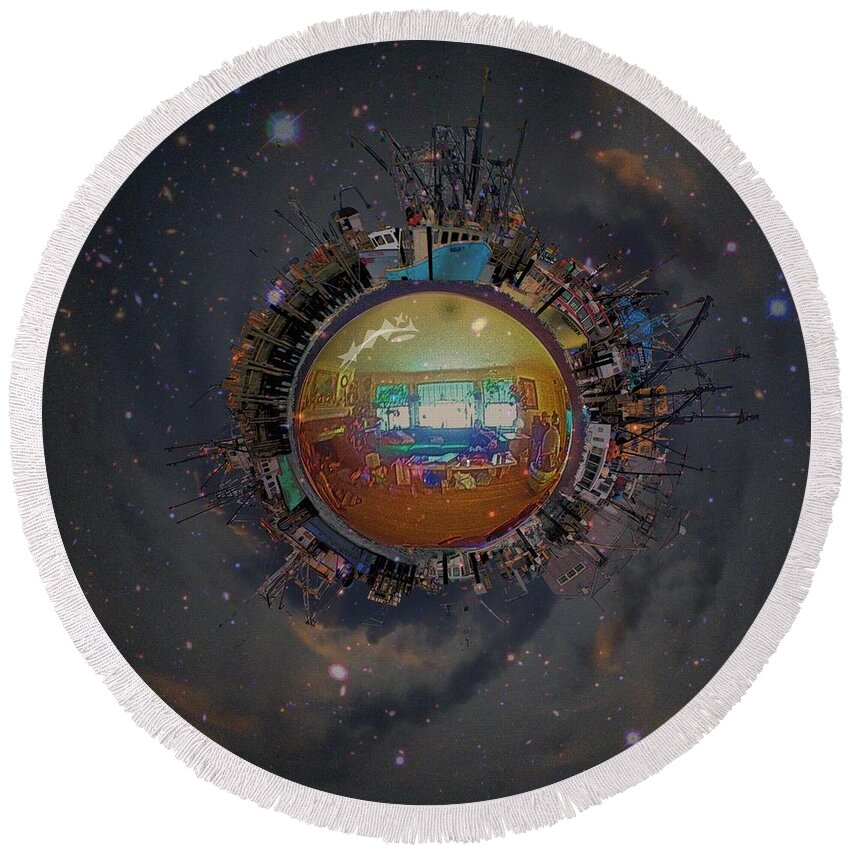 Planet Round Beach Towel featuring the digital art Home Planet by William Sargent