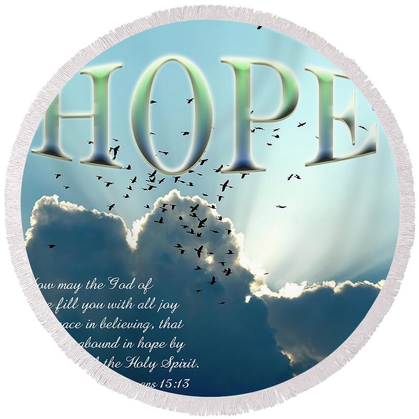 Hope Round Beach Towel featuring the photograph Hope by Carolyn Marshall
