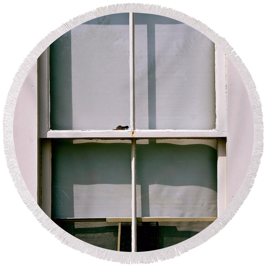 Windows Round Beach Towel featuring the photograph Hopper Was Here by Ira Shander