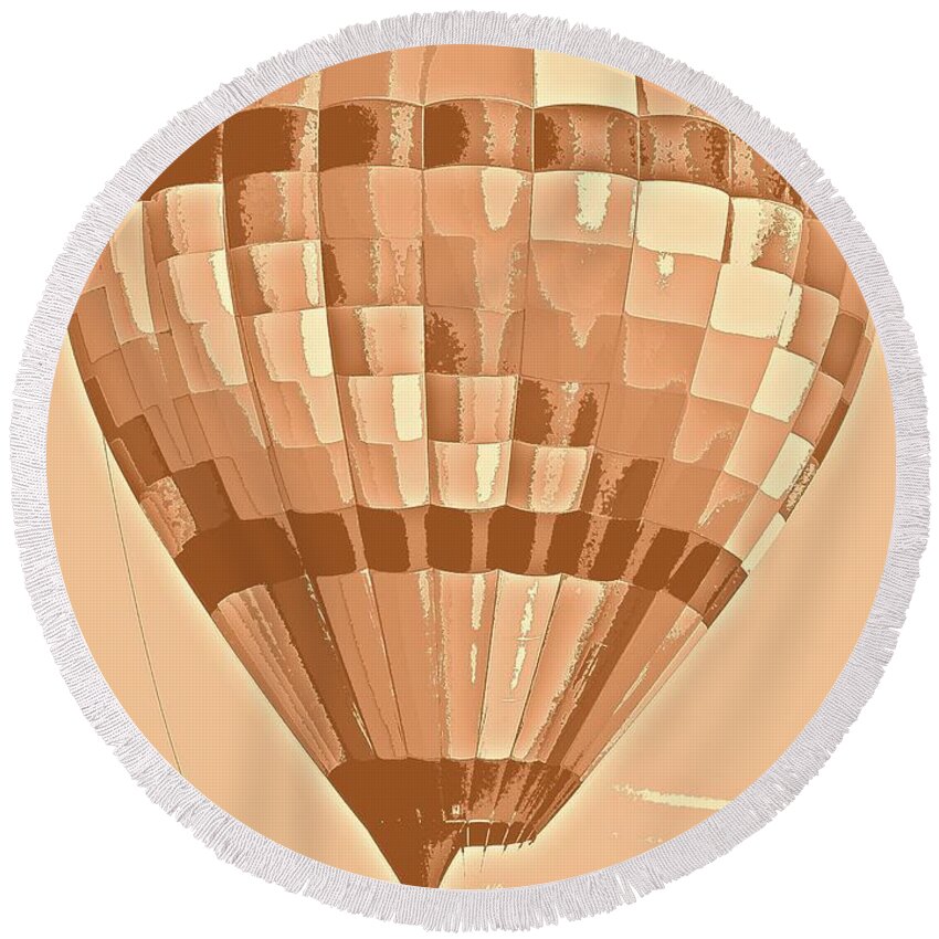 Hot Air Balloon Round Beach Towel featuring the photograph Hot Air #8 by Robert ONeil