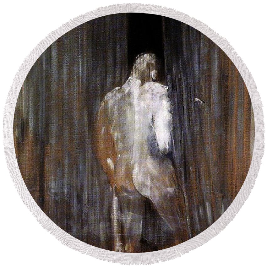 Human Form Round Beach Towel featuring the painting Human Form by Francis Bacon