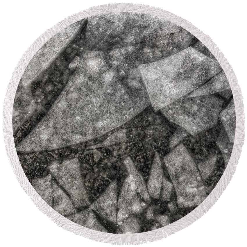 Ice Round Beach Towel featuring the photograph Ice Fractal by Jason Politte