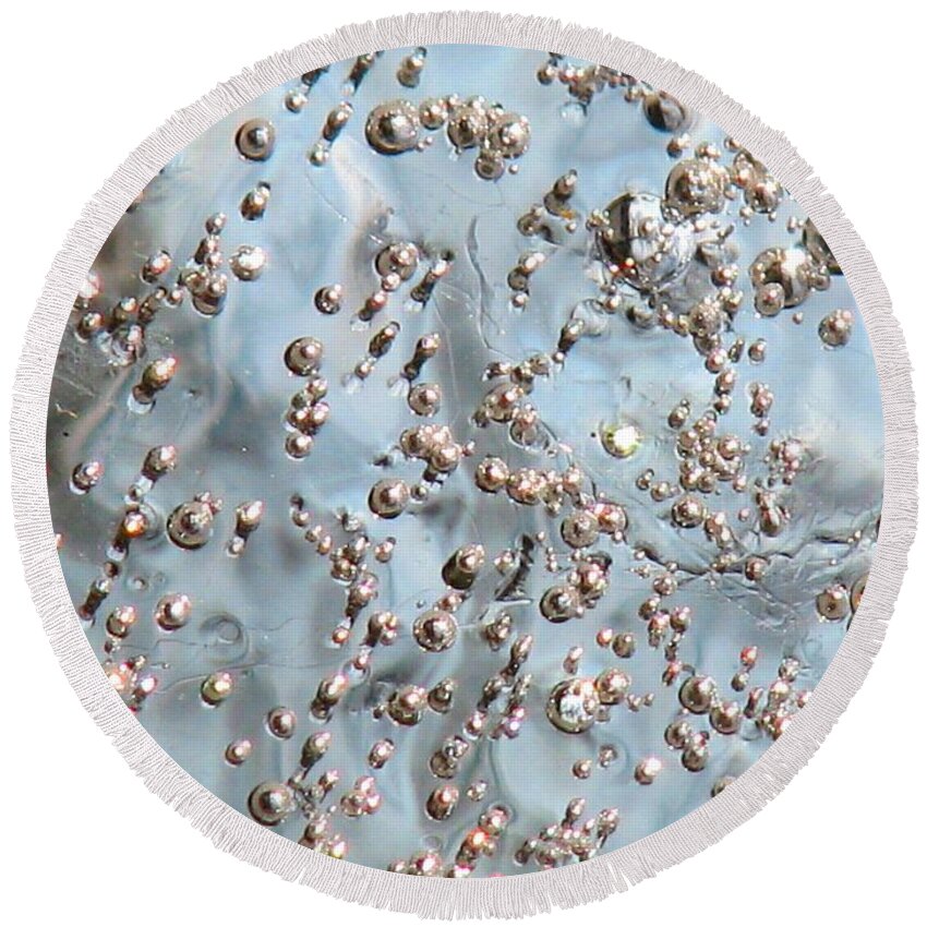 Ice Round Beach Towel featuring the photograph Ice Pearls by Angela Davies
