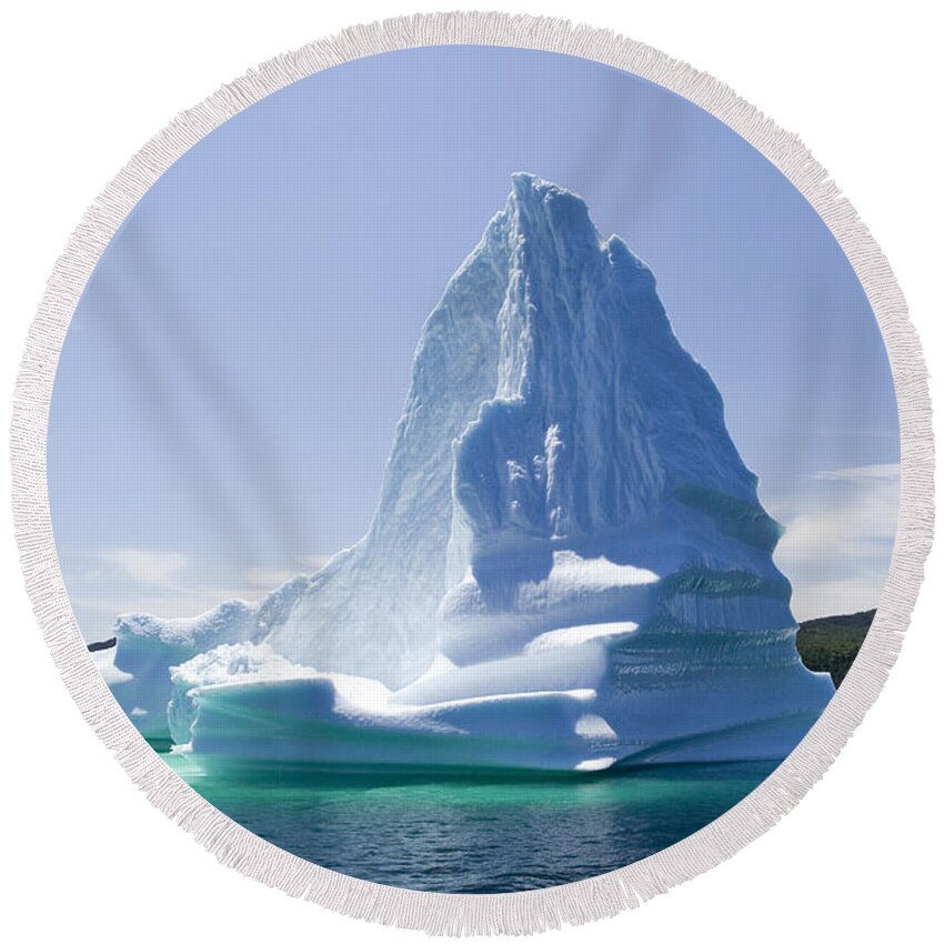 Iceberg Round Beach Towel featuring the photograph Iceberg Canada by Liz Leyden