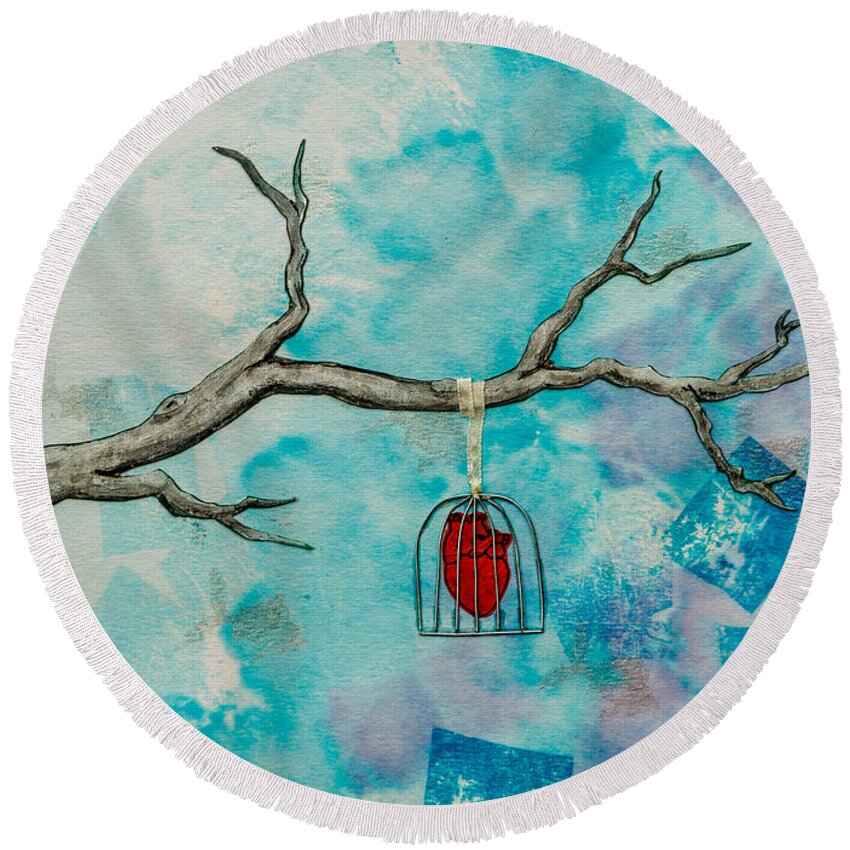 Branch Round Beach Towel featuring the painting In the Heat of the Morning 2 by Stefanie Forck