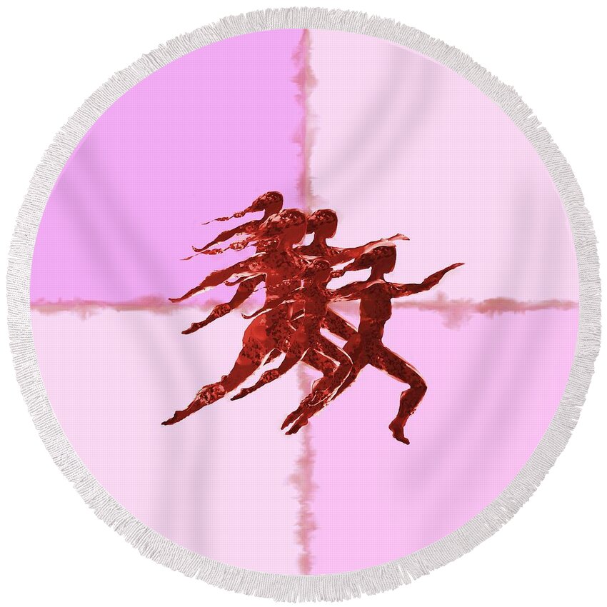 Dancer Round Beach Towel featuring the digital art In the PInk by Mary Armstrong