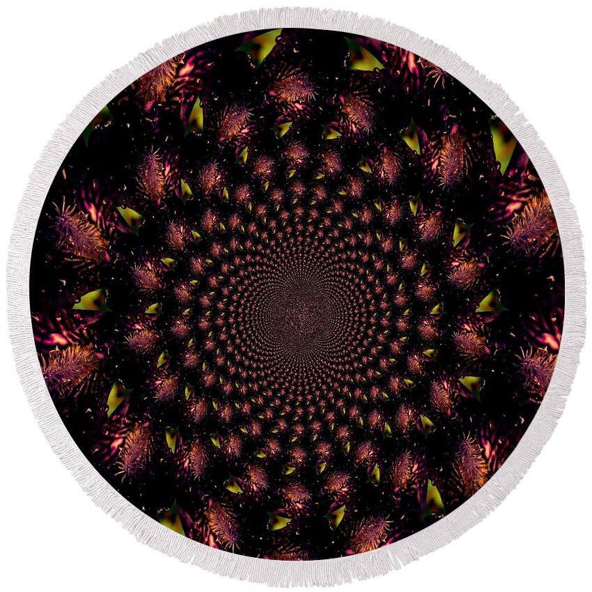 Earthy Round Beach Towel featuring the photograph Iris and Foliage by Chris Berry