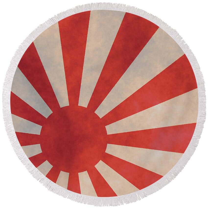 Japanese Round Beach Towel featuring the digital art Japanese Rising Sun by Amanda Mohler