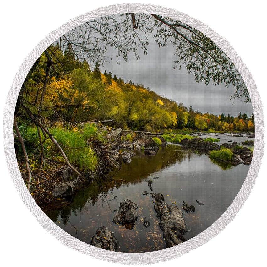 Jay Cooke State Park Round Beach Towel featuring the photograph Jay Cooke State Park by Paul Freidlund