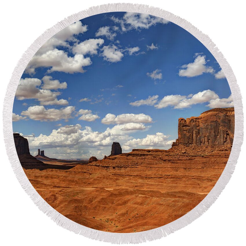 Monument Valley Round Beach Towel featuring the photograph John Ford Point - Monument Valley by Saija Lehtonen