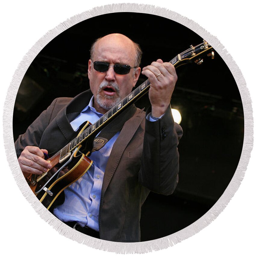 Craig Lovell Round Beach Towel featuring the photograph John Scofield Live by Craig Lovell
