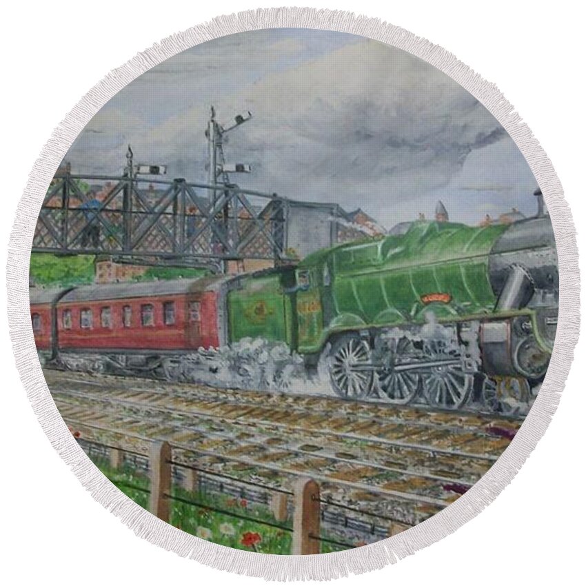 Steam Round Beach Towel featuring the painting Jubilee at Chesterfield by Asa Jones
