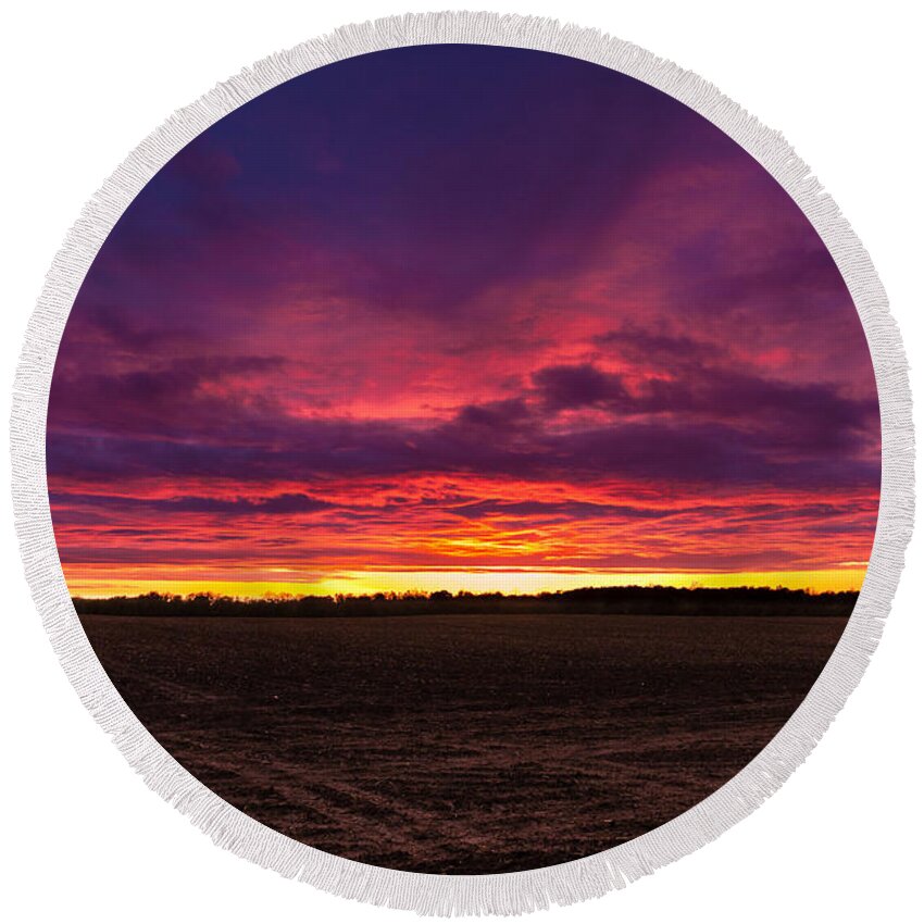 Michigan Round Beach Towel featuring the photograph Just Planted by Lars Lentz