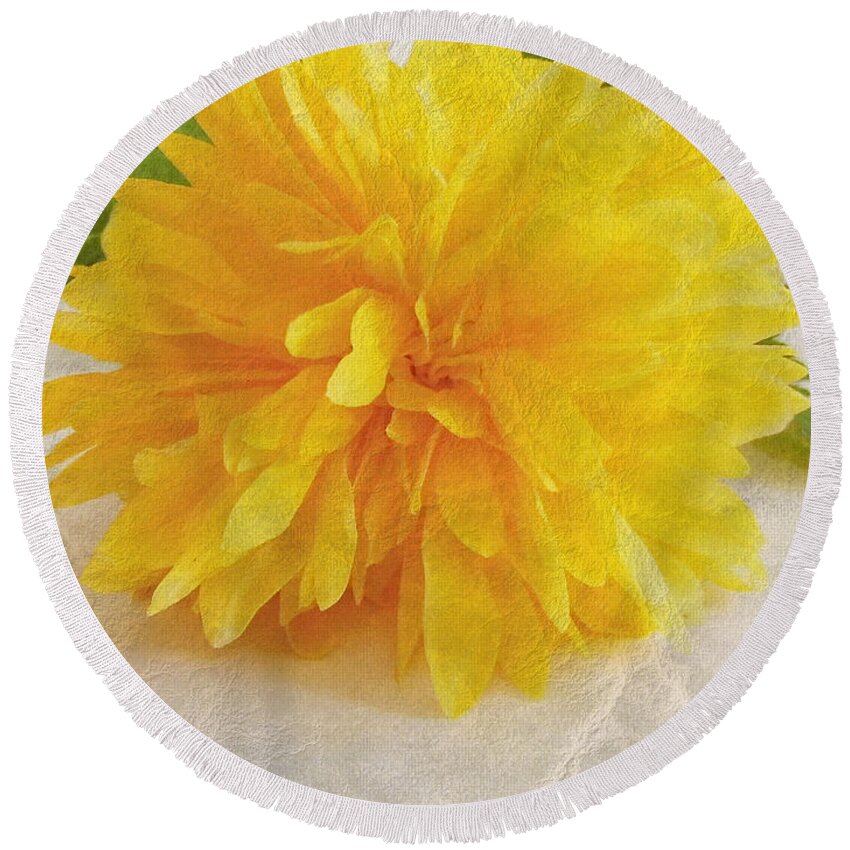 Flower Round Beach Towel featuring the photograph Kerria japonica by Vix Edwards