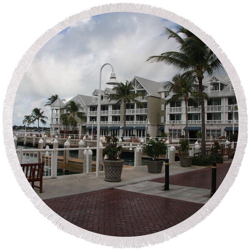 Key West Round Beach Towel featuring the photograph Key West Bayfront by Christiane Schulze Art And Photography