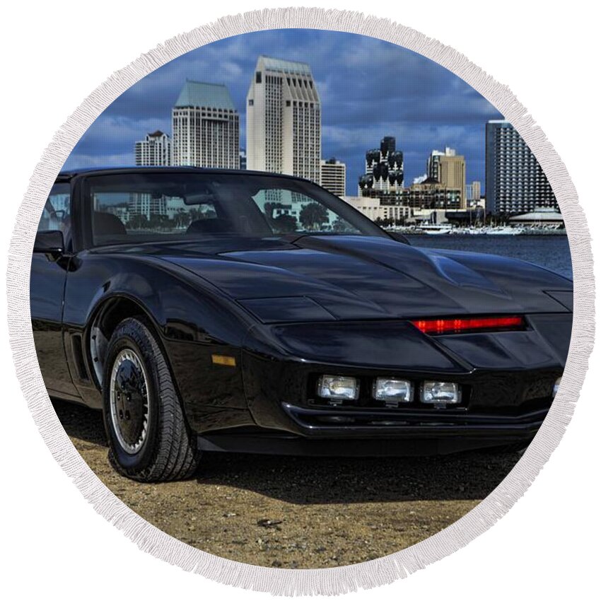 Kitt 2000 Round Beach Towel featuring the photograph Kitt 2000 by Tommy Anderson