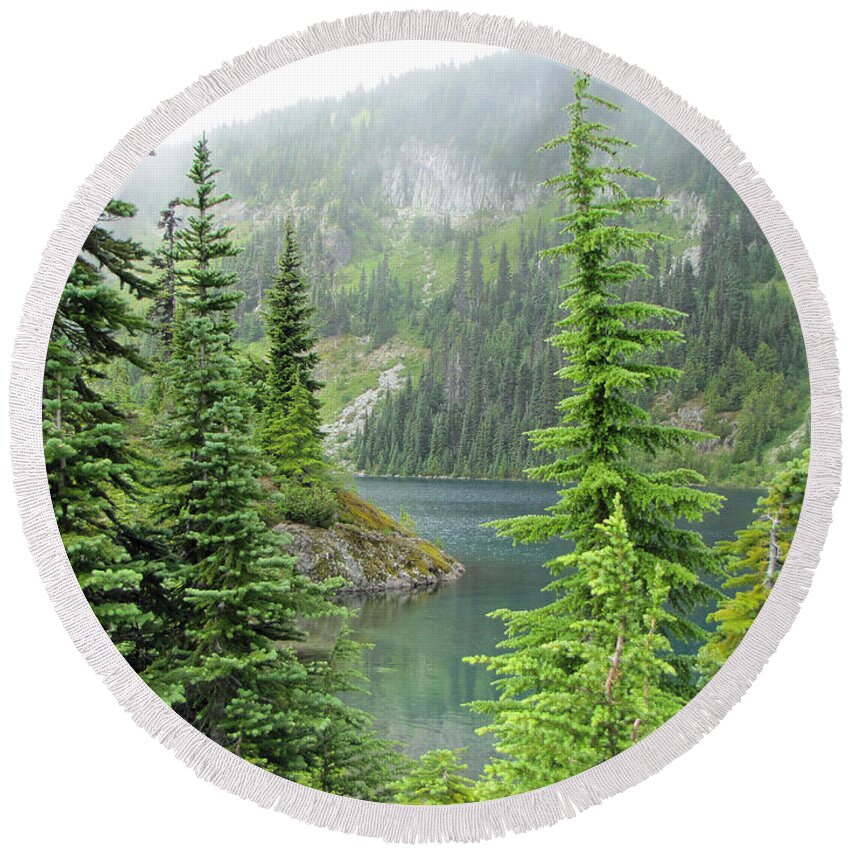 Pacific Northwest Round Beach Towel featuring the photograph Lake Eunice II by Tikvah's Hope