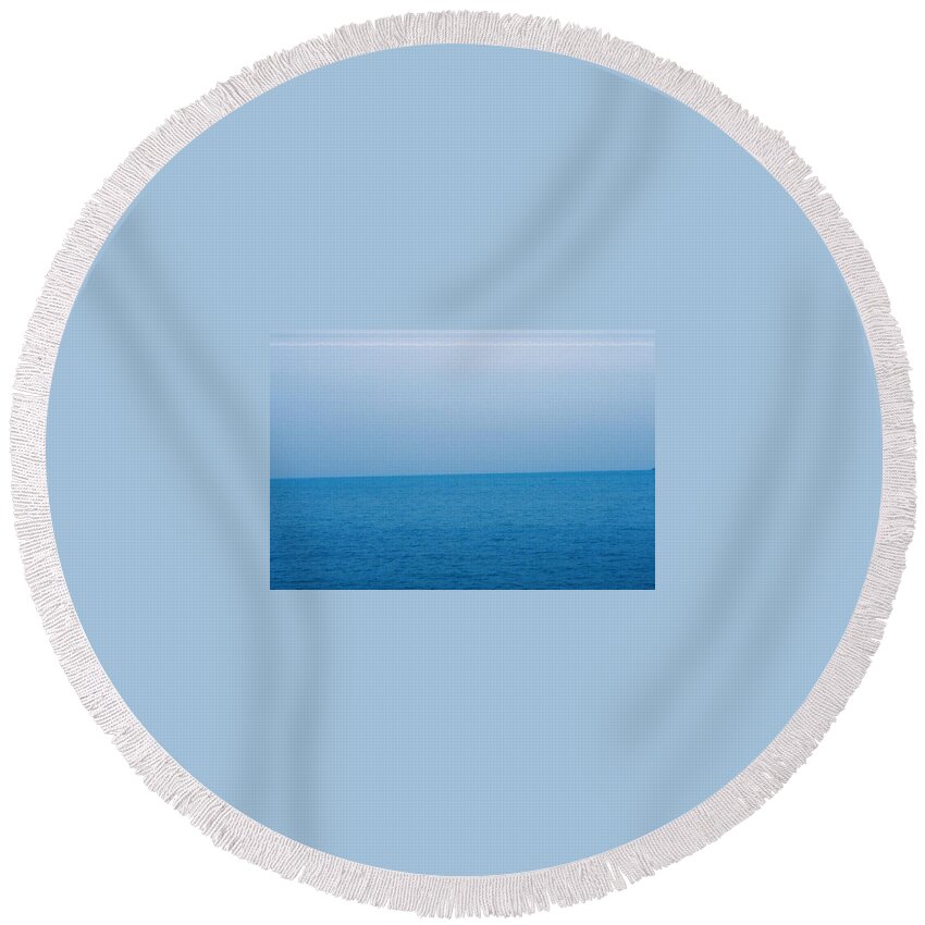 Water Round Beach Towel featuring the photograph Lake Michigan by Samantha Lusby