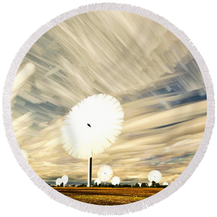 Landscape Round Beach Towel featuring the photograph Land of the Giant Lollypops by Matt Molloy