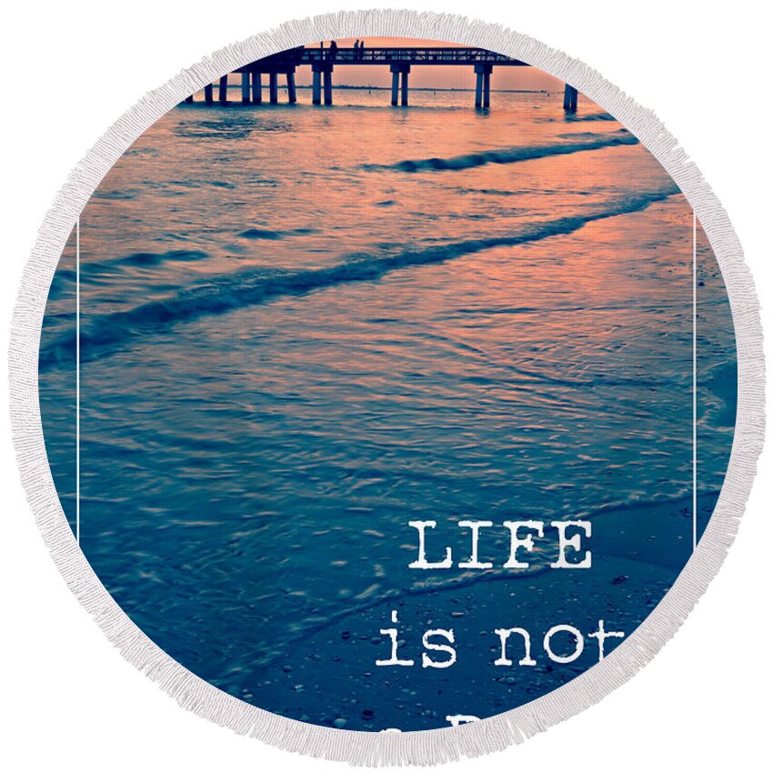 Sunset Round Beach Towel featuring the photograph Life is not a race by Edward Fielding