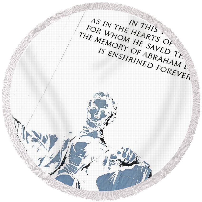 Washington Round Beach Towel featuring the photograph Lincoln in Shades of Grey by Kenny Glover
