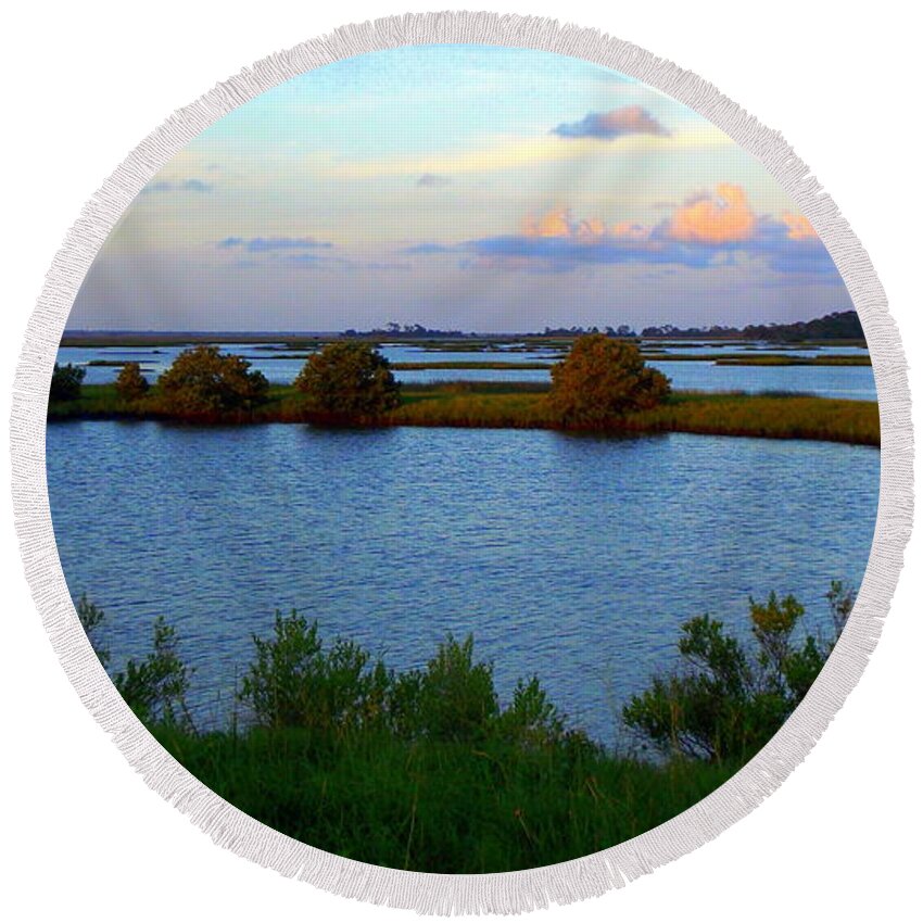 Flats Round Beach Towel featuring the photograph Little Islands 1 by Sheri McLeroy