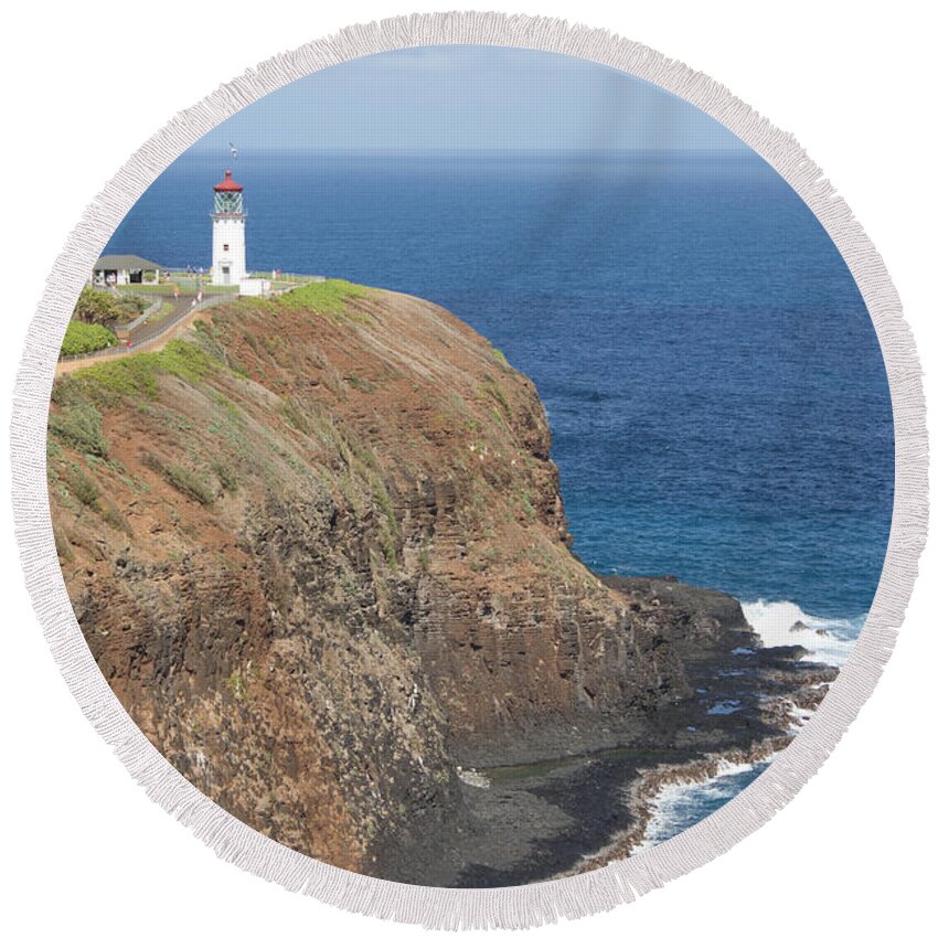 Kilauea Round Beach Towel featuring the photograph Lone Sentry by Suzanne Luft