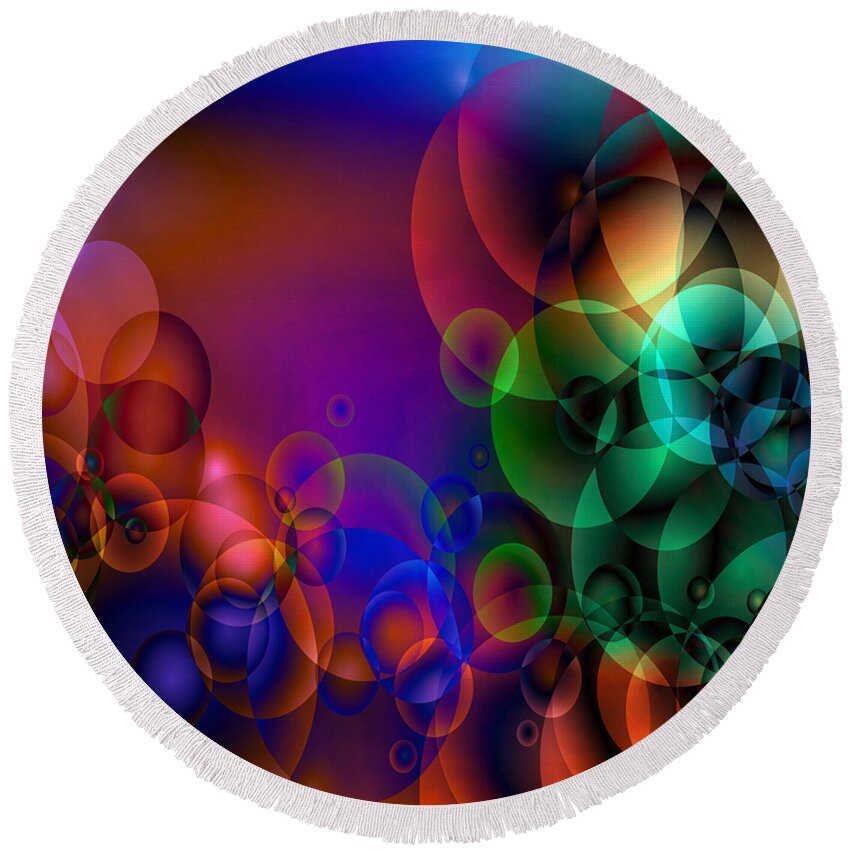 Abstract Round Beach Towel featuring the digital art Lost 1 by Angelina Tamez