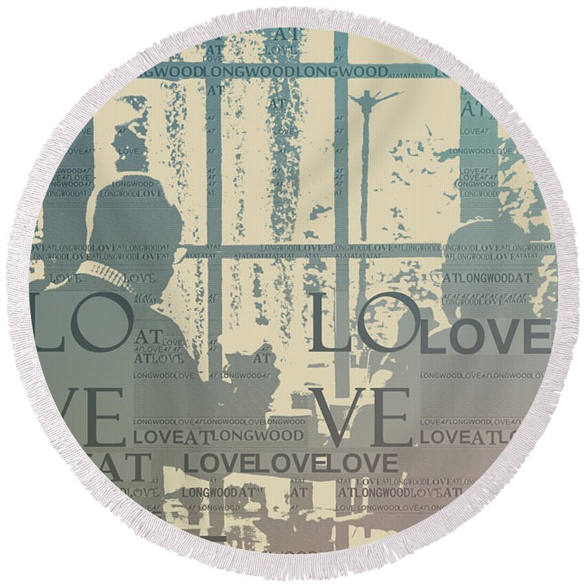 Love Round Beach Towel featuring the photograph Love At Longwood by Trish Tritz