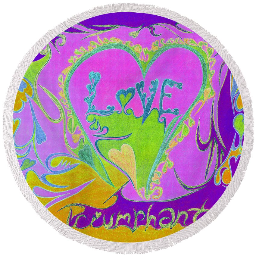 Love Triumphant Round Beach Towel featuring the photograph Love Triumphant V3 by Kenneth James