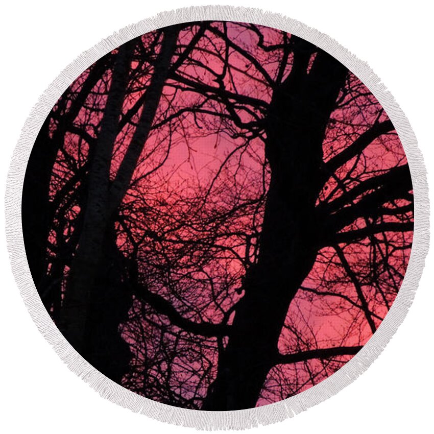 Colette Round Beach Towel featuring the photograph Magic Sunset by Colette V Hera Guggenheim