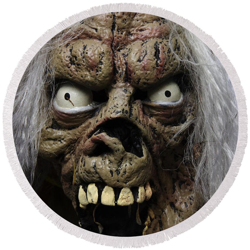 Mask Round Beach Towel featuring the photograph Masks Fright Night 3 by Bob Christopher