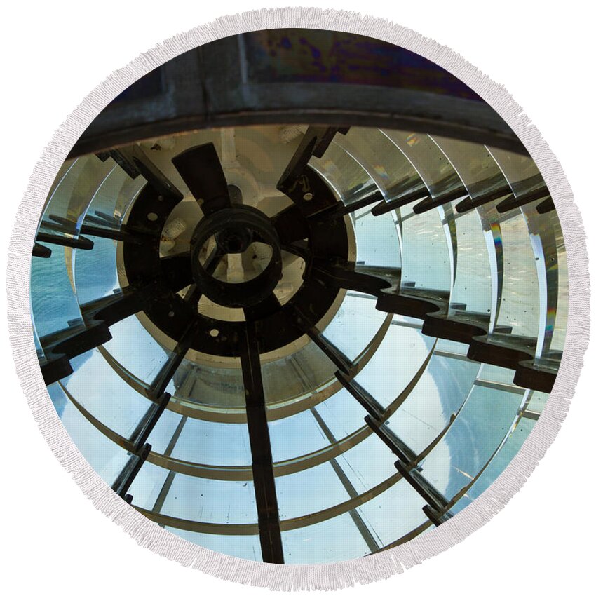 Metal Round Beach Towel featuring the photograph Metal And Glass by Christie Kowalski