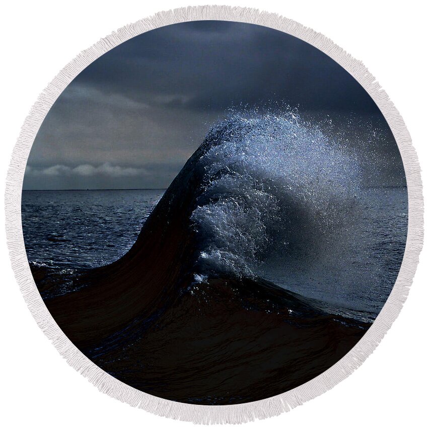 Surf Round Beach Towel featuring the photograph Midnight Swim by Joe Schofield
