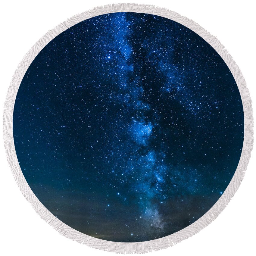 Abstract Round Beach Towel featuring the photograph Milky Way Cherry Springs by Jack R Perry