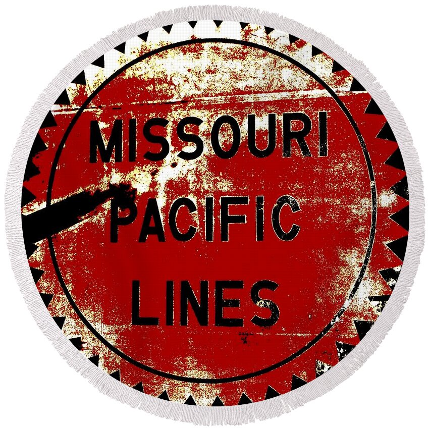 Missouri Round Beach Towel featuring the photograph Missouri Pacific Lines by Chris Berry