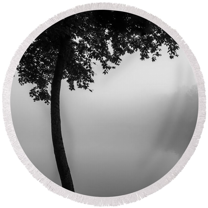  Round Beach Towel featuring the photograph Mist and Serenity by Mark Rogers