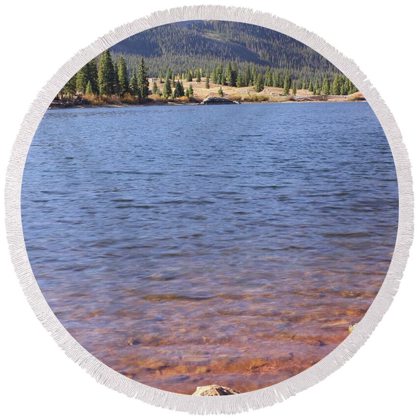 Landscapes Round Beach Towel featuring the photograph Molas Lake by Eric Glaser